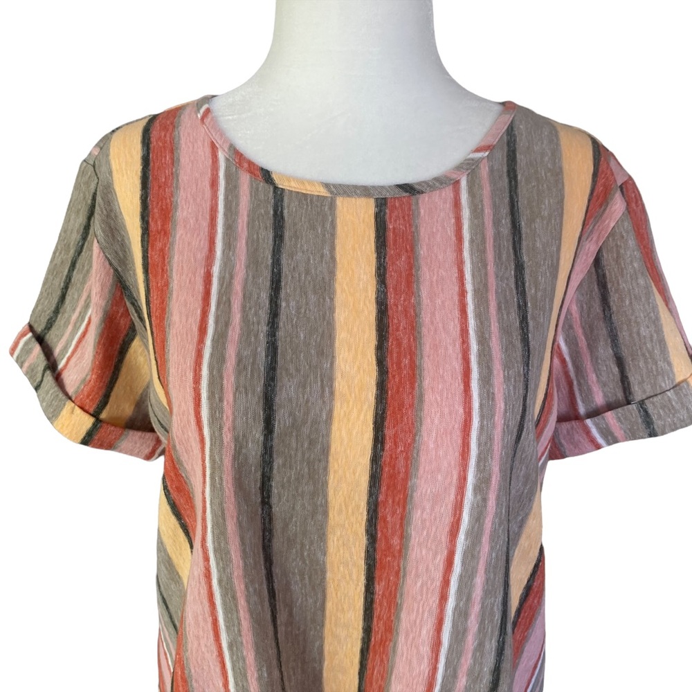 Kim & Cami NWOT Striped Top with Tie Front Small - Picture 2 of 14